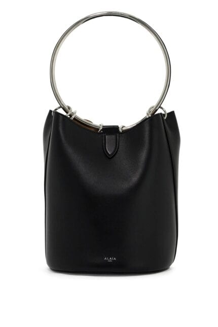 ALAIA Leather Ring Bucket Bag With Lar Design