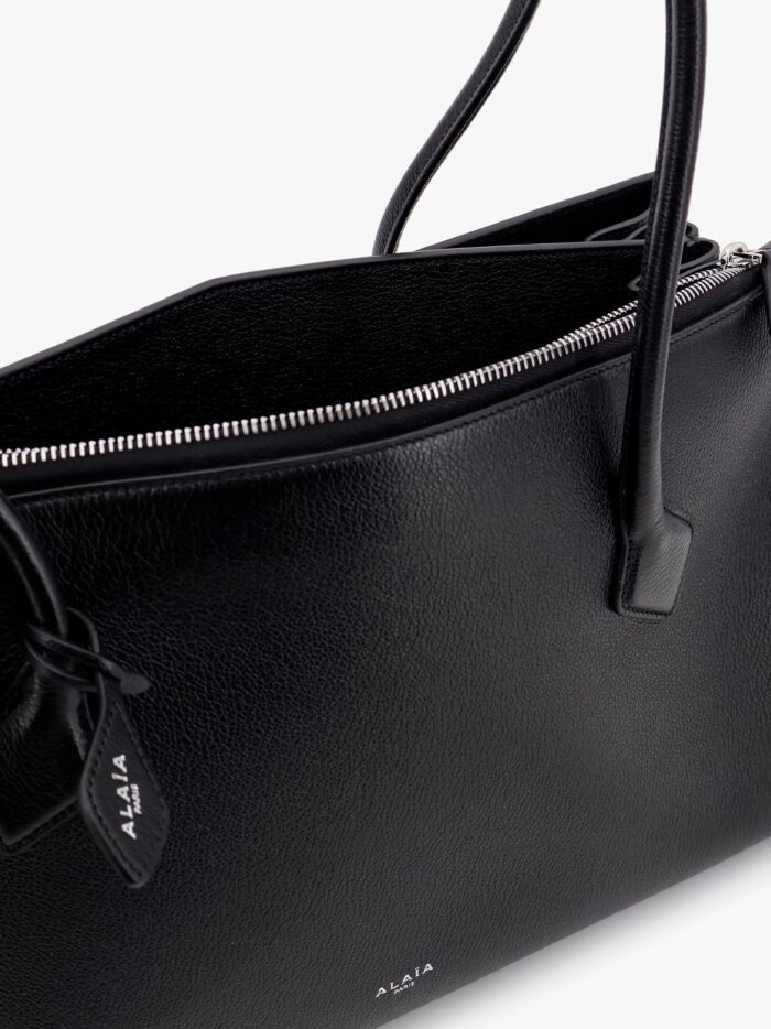 ALAIA Leather Shoulder Bag With Frontal Logo Print