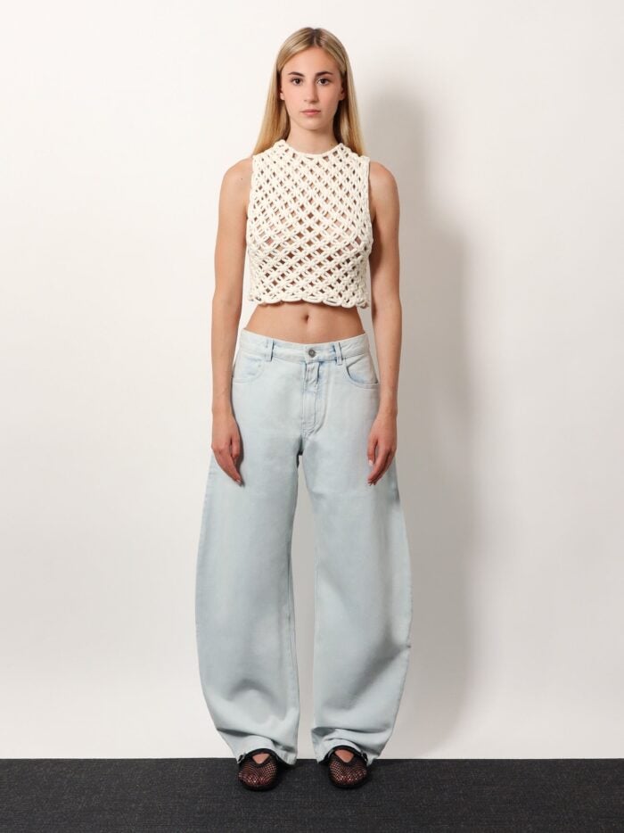ALAIA Low Round Ice Denim Jeans