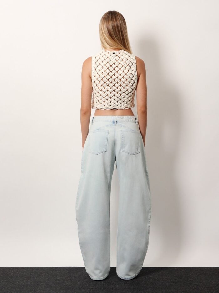 ALAIA Low Round Ice Denim Jeans