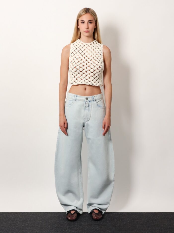 ALAIA Low Round Ice Denim Jeans