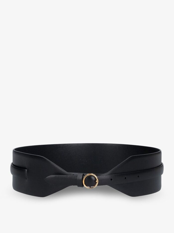 alaia maxi leather belt with metal buckle ALAIA Maxi Leather Belt With Metal Buckle