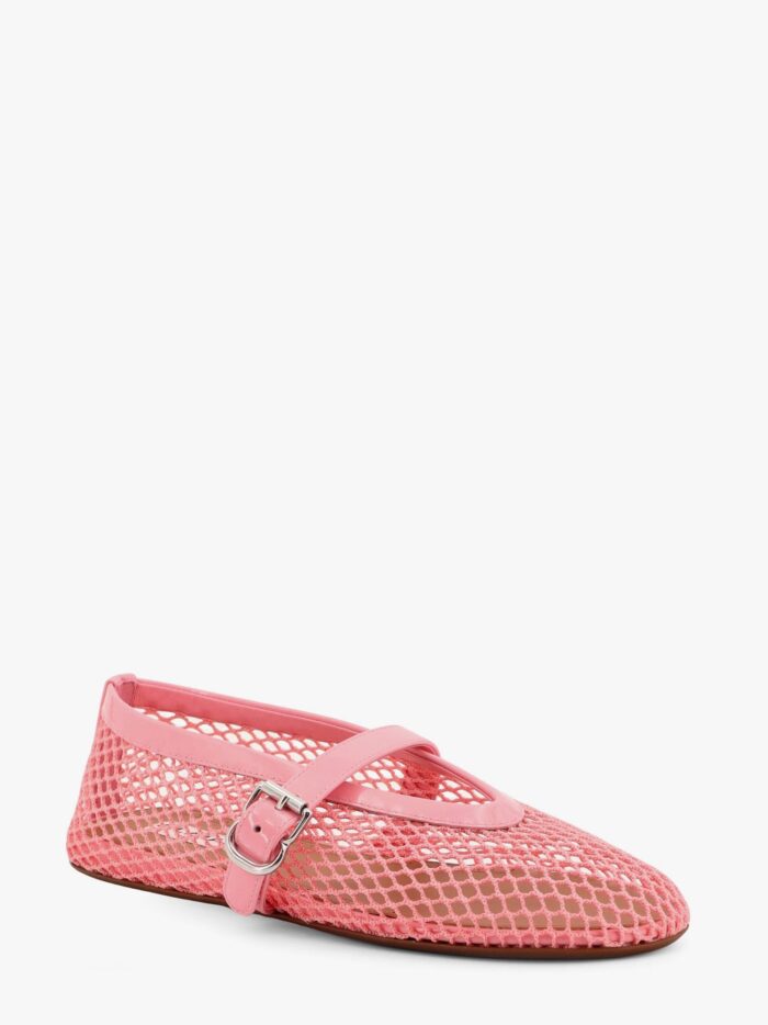 ALAIA Mesh Ballerinas With Patent Leather Inserts