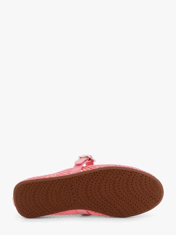 ALAIA Mesh Ballerinas With Patent Leather Inserts