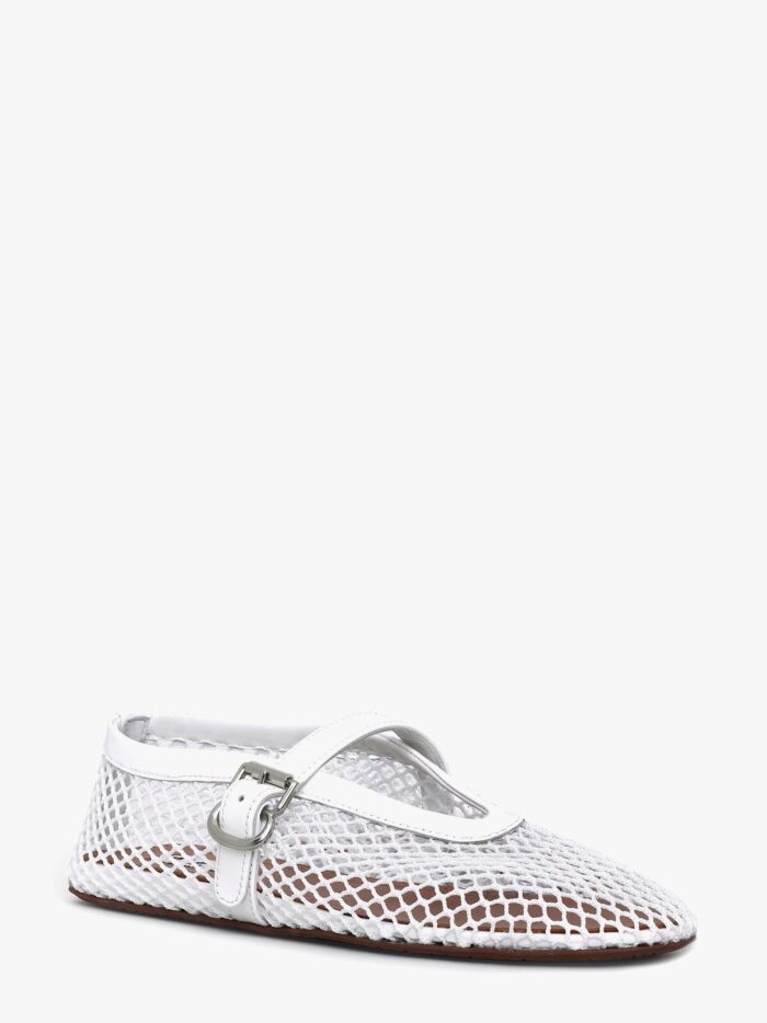 ALAIA Mesh Ballerinas With Patent Leather Inserts