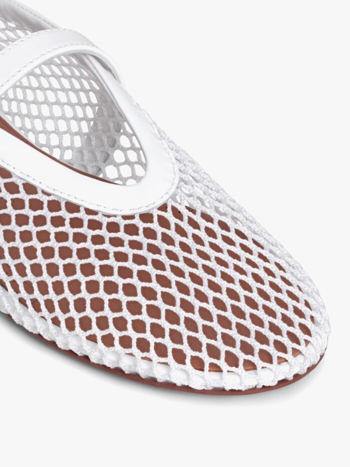 ALAIA Mesh Ballerinas With Patent Leather Inserts