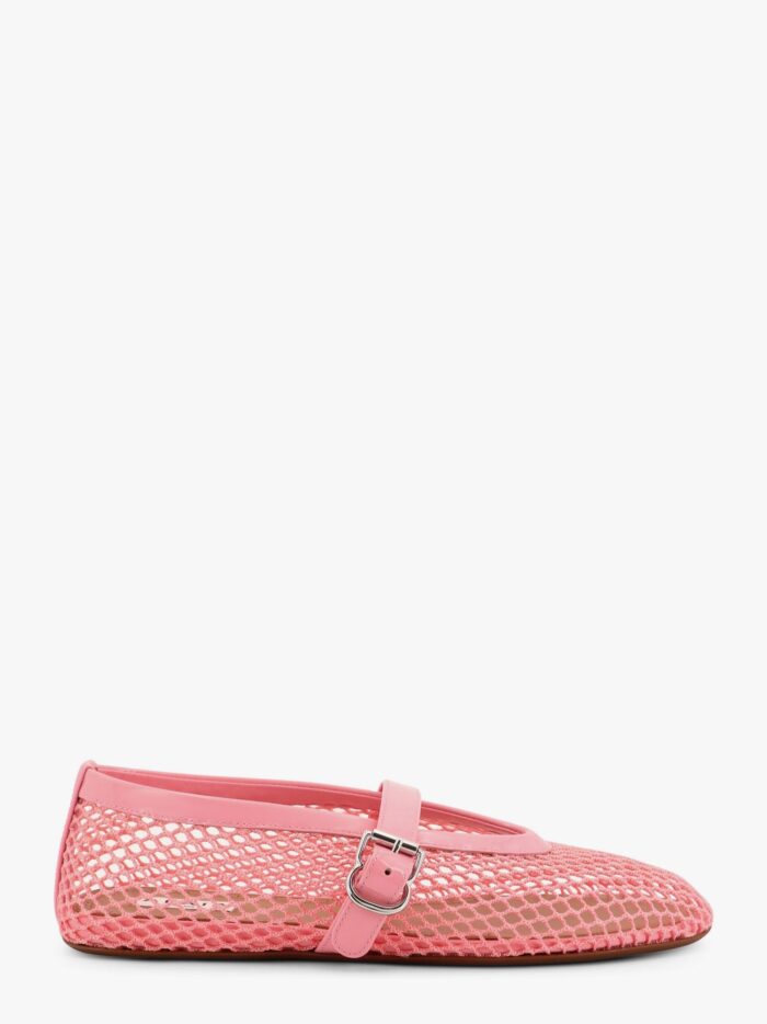 ALAIA Mesh Ballerinas With Patent Leather Inserts