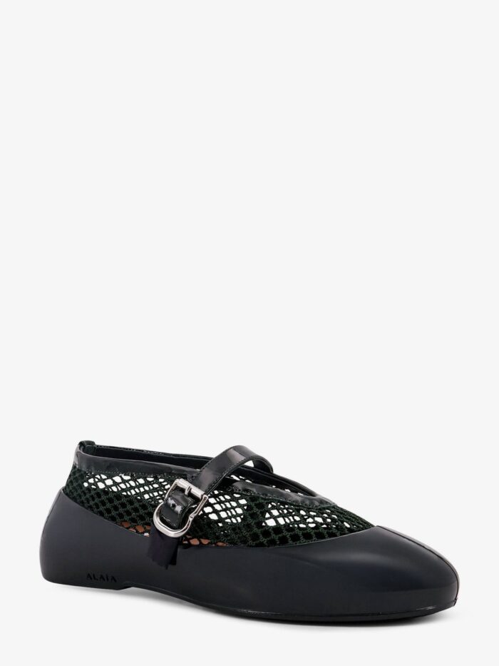 ALAIA Mesh Rubber Flat Ballerinas