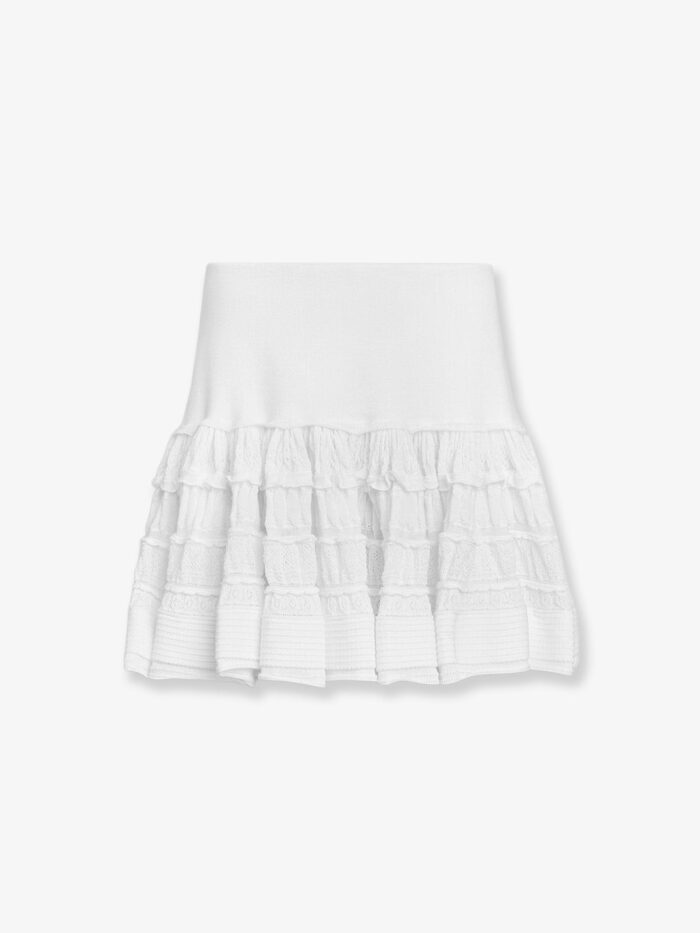 alaia ruffle virgin wool skirt ALAIA Ruffle Virgin Wool Skirt