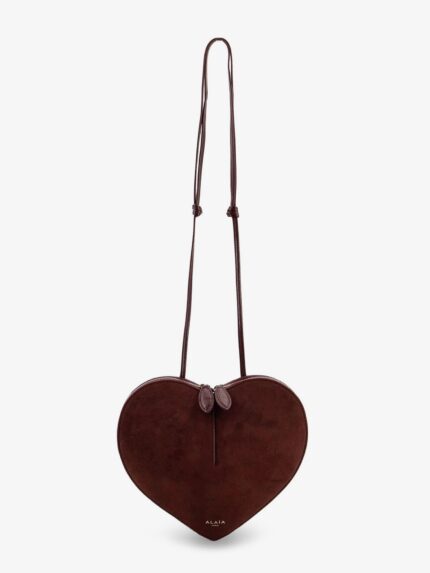 ALAIA Suede Le Coeur Crossbody Bag