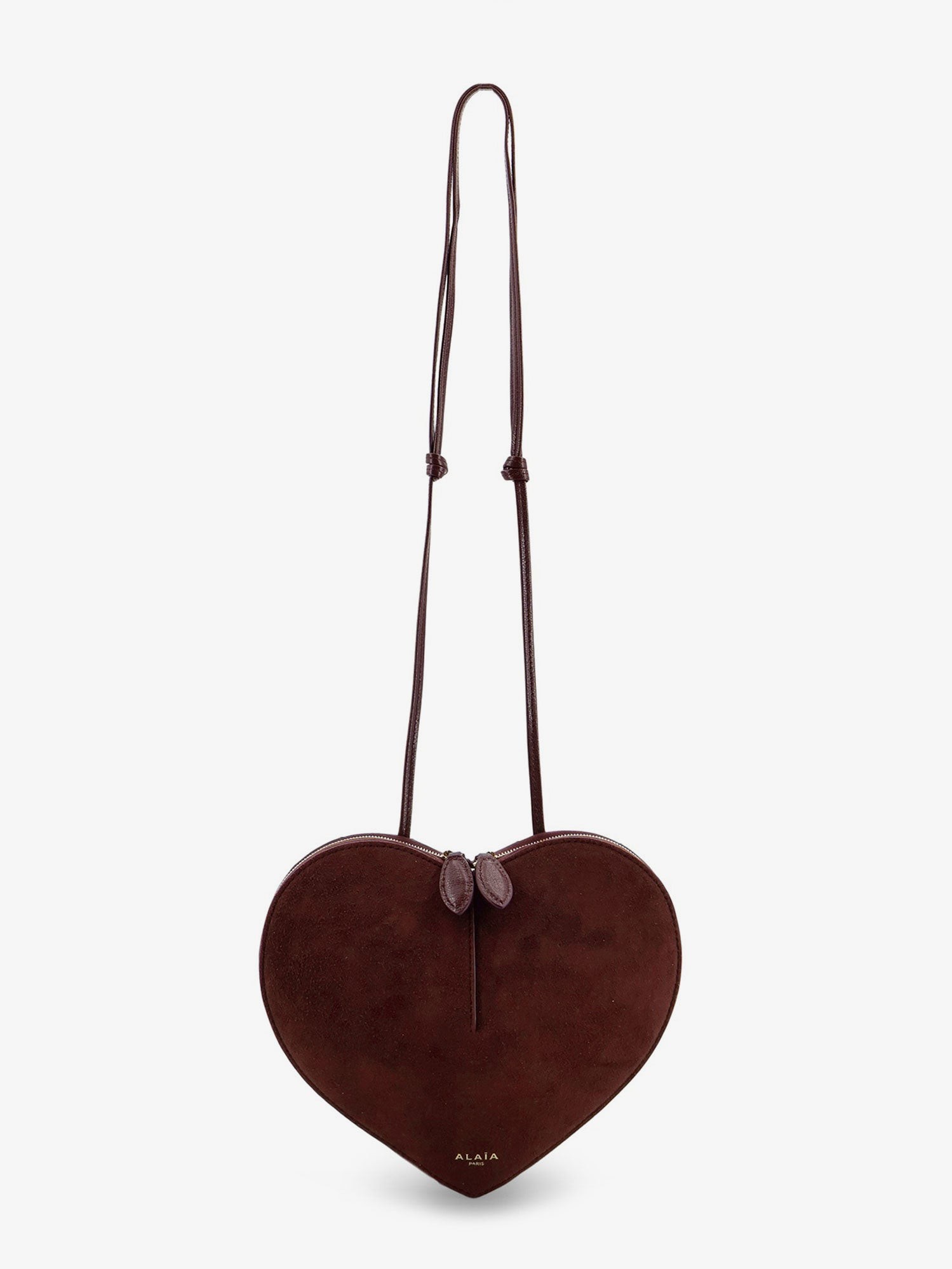 ALAIA Suede Le Coeur Crossbody Bag