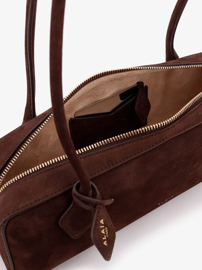 ALAIA Teckel Medium Suede Shoulder Bag
