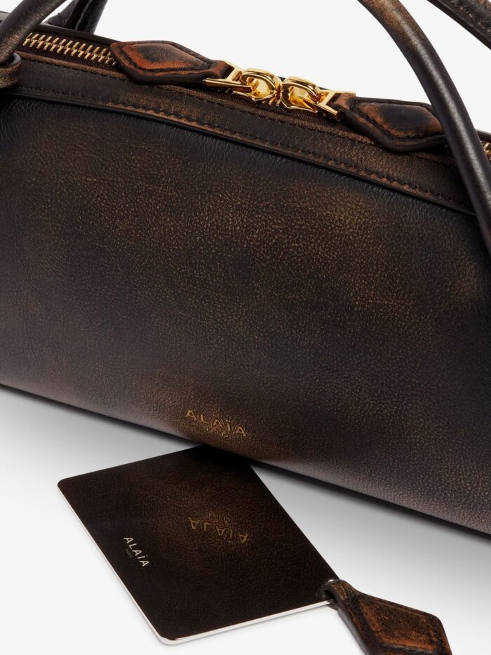 ALAIA Teckel Used-effect Leather Handbag