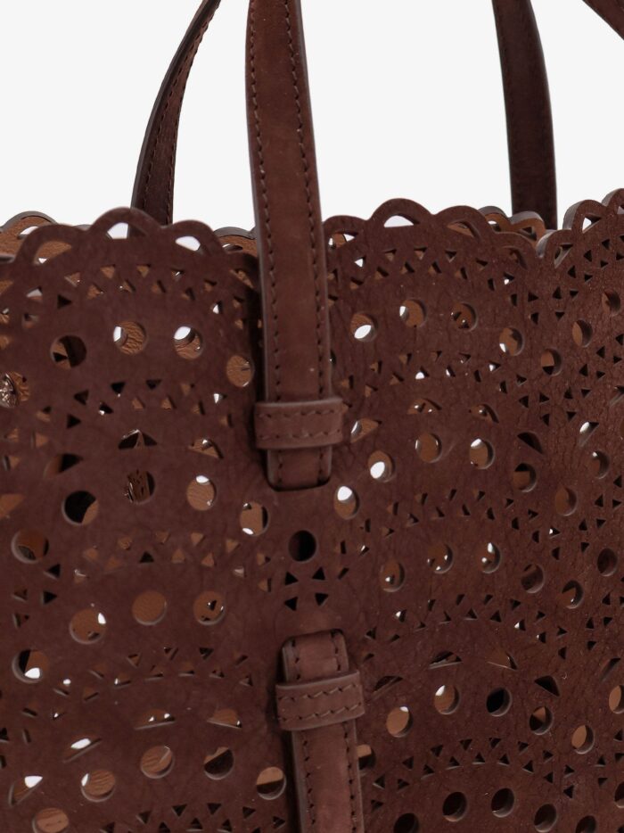 ALAIA Vienne Perforated Suede Shoulder Bag