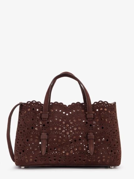 ALAIA Vienne Perforated Suede Shoulder Bag