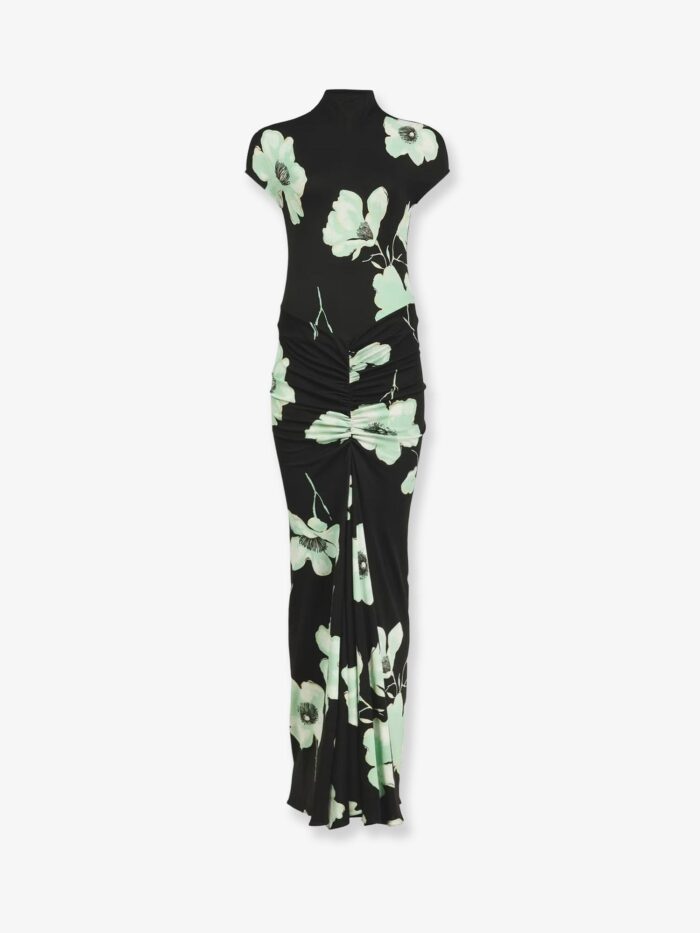 alaia viscose dress with sakura print ALAIA Viscose Dress With Sakura Print