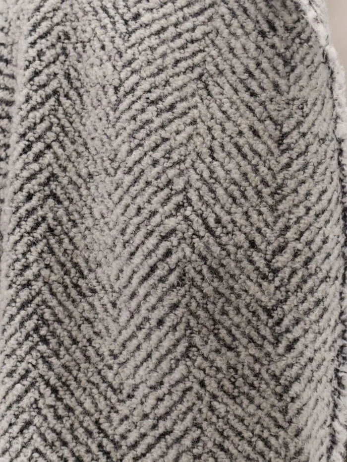 Alberta Ferretti Bouclé Coat With Herringbone Pattern