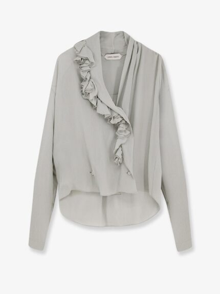 Alberta Ferretti Crepe Shirt With Rouches