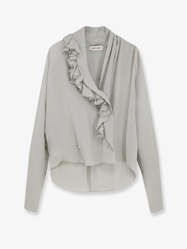 Alberta Ferretti Crepe Shirt With Rouches