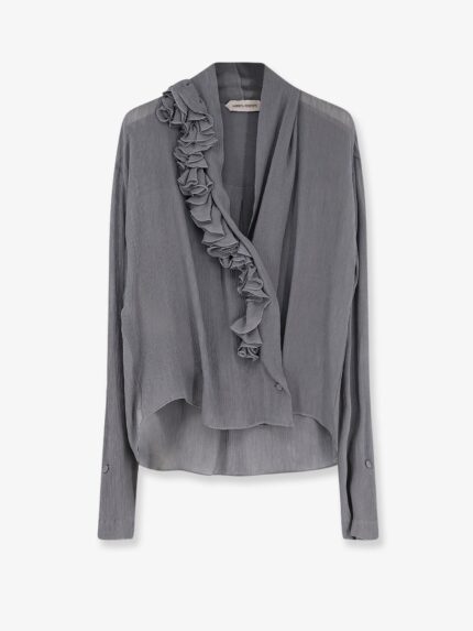 Alberta Ferretti Crepe Shirt With Rouches