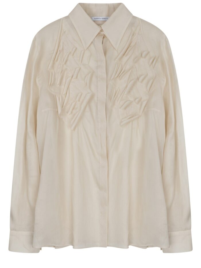alberta ferretti floral patch shirt Alberta Ferretti Floral Patch Shirt