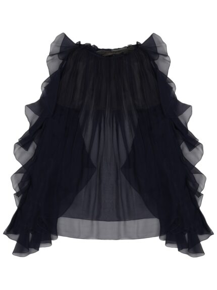 Alberta Ferretti Rouches  Chiffon Shirt