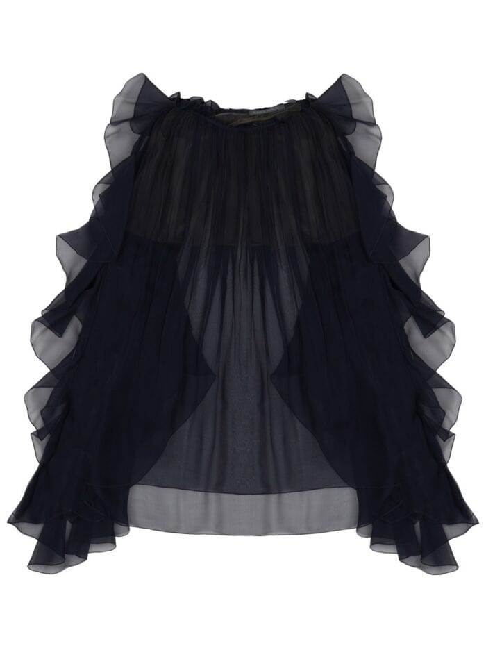 Alberta Ferretti Rouches  Chiffon Shirt