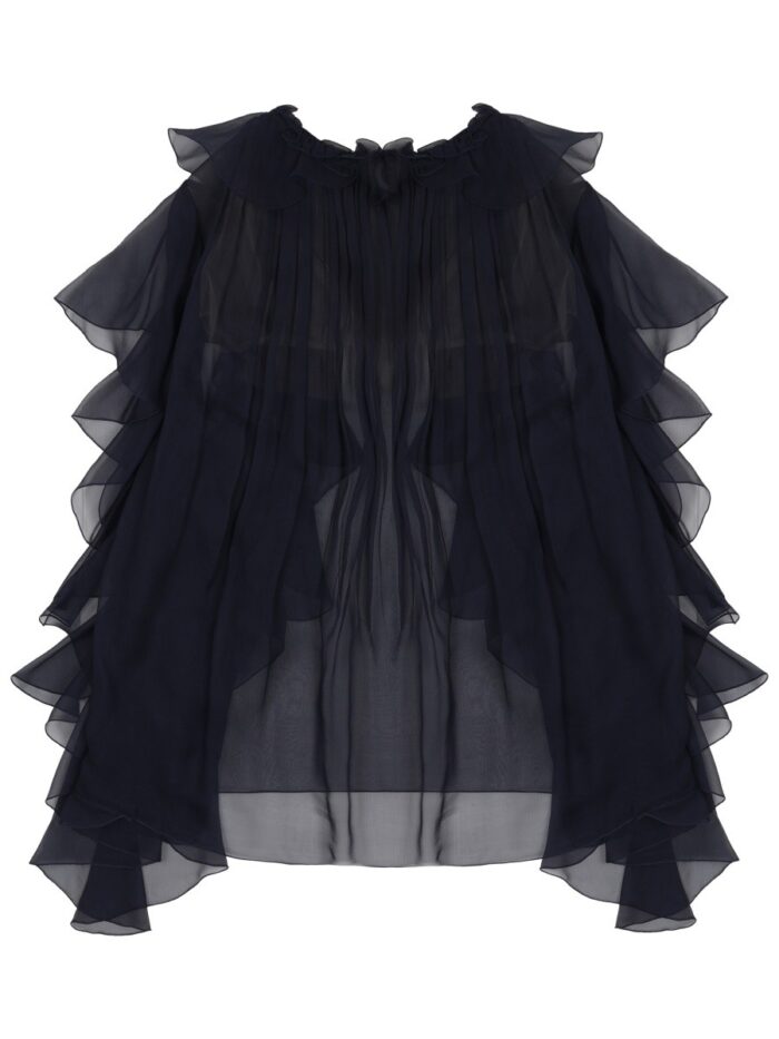 Alberta Ferretti Rouches  Chiffon Shirt