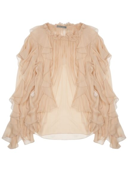 Alberta Ferretti Rouches  Chiffon Shirt