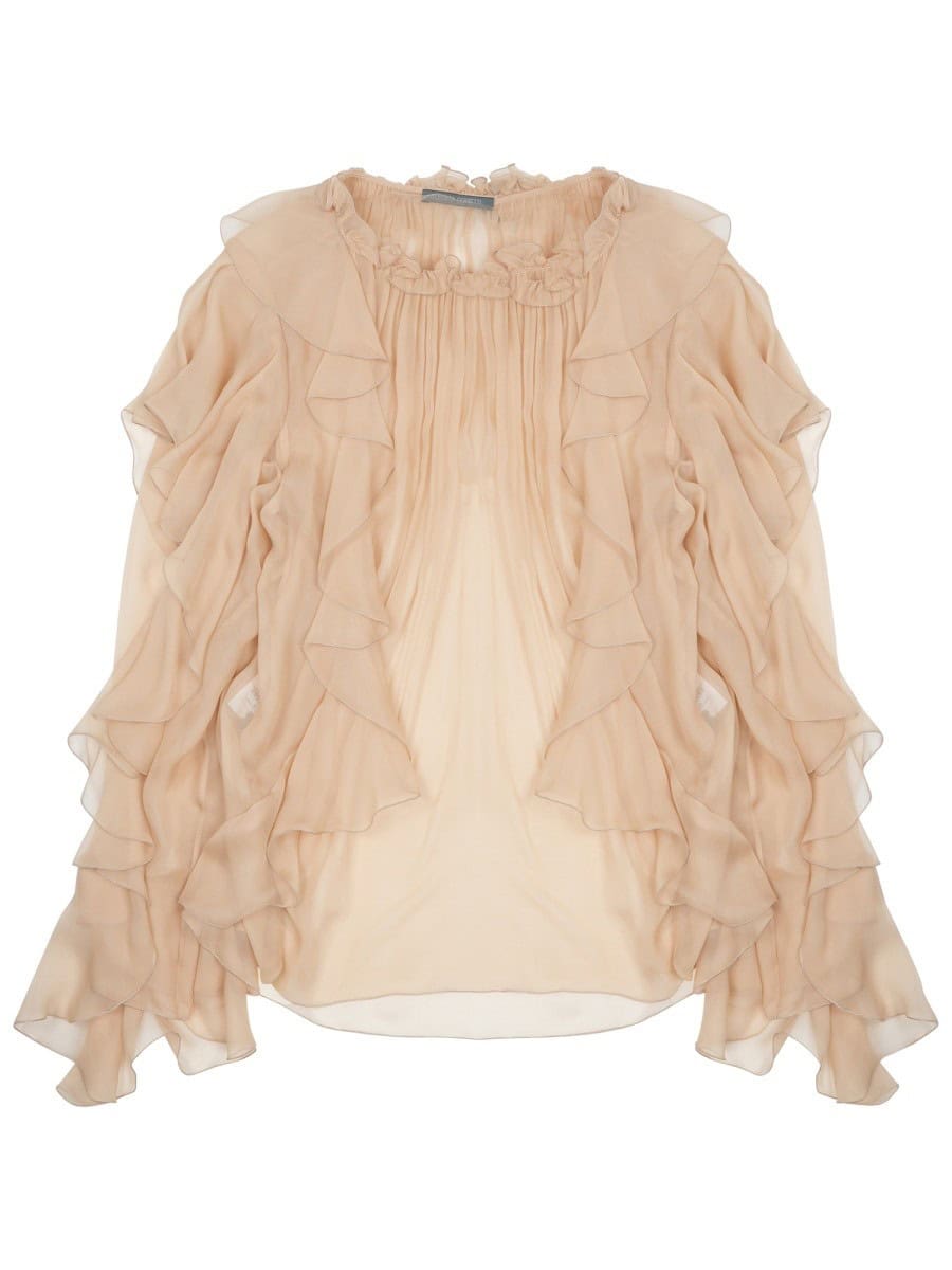 Alberta Ferretti Rouches  Chiffon Shirt
