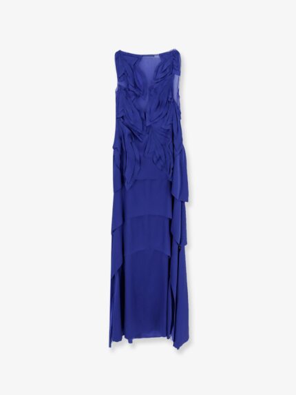 Alberta Ferretti Satin Long Dress