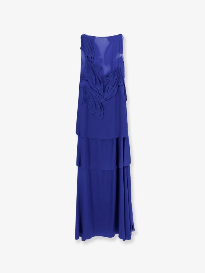 Alberta Ferretti Satin Long Dress
