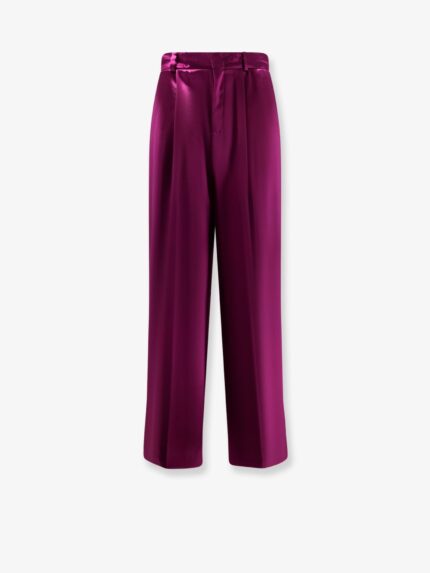 Alberta Ferretti Satin Trousers With Pinces