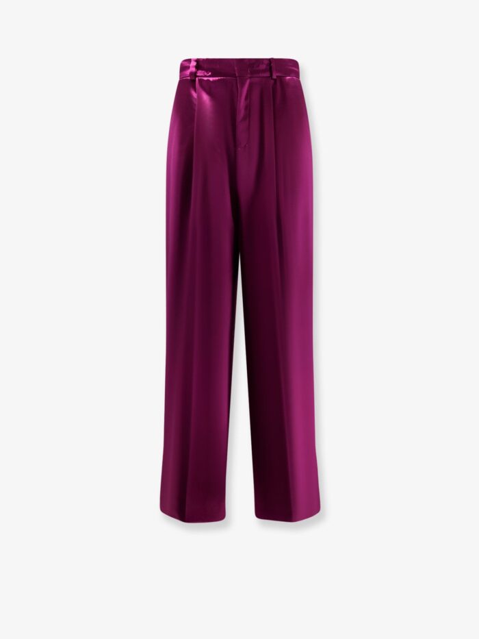 Alberta Ferretti Satin Trousers With Pinces