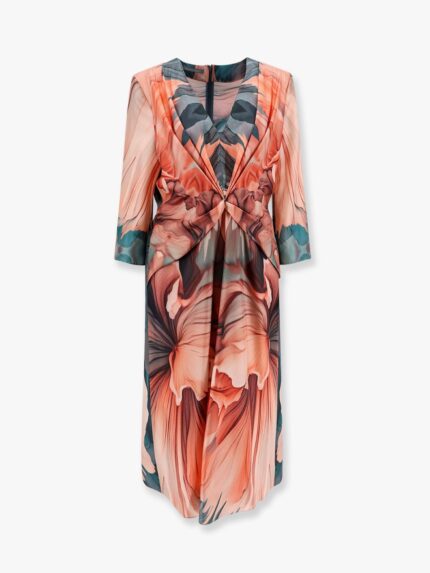 Alberta Ferretti Silk Dress With Floral Print