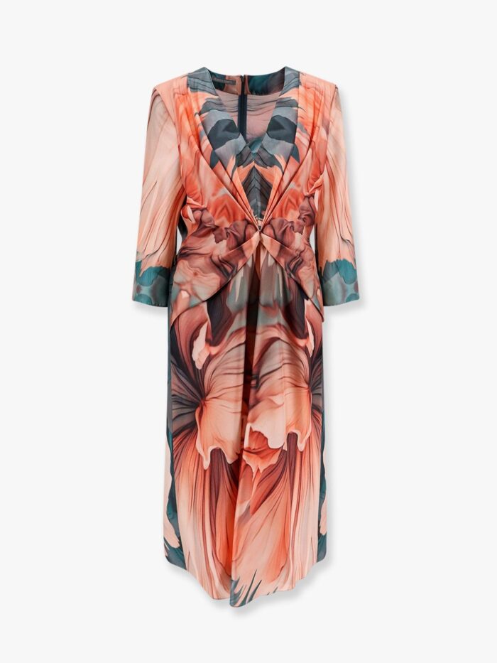 Alberta Ferretti Silk Dress With Floral Print