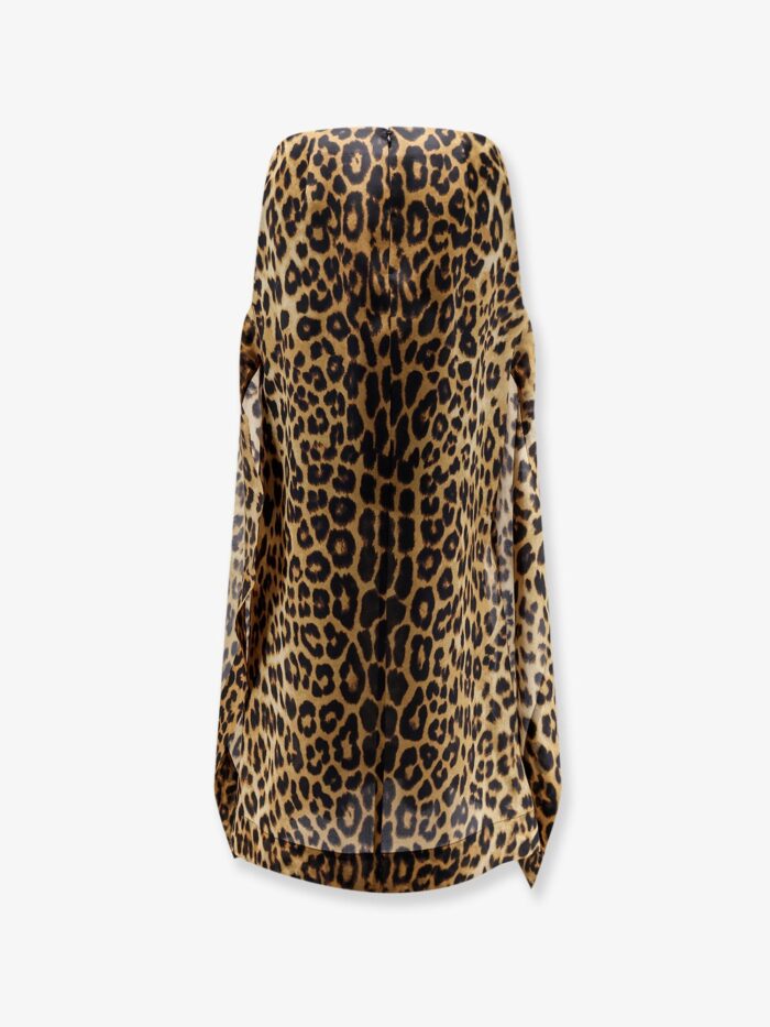 Alberta Ferretti Silk Skirt With Animal Print