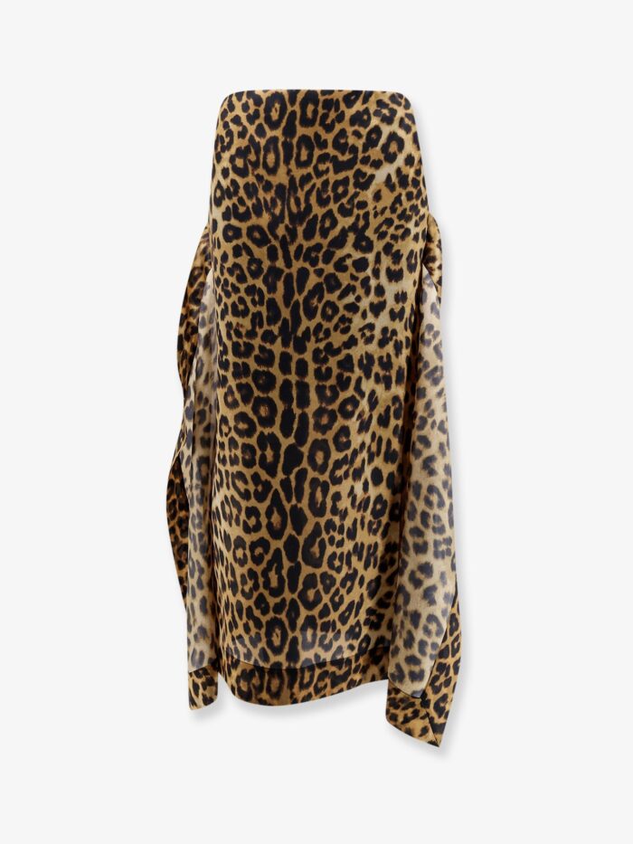 Alberta Ferretti Silk Skirt With Animal Print