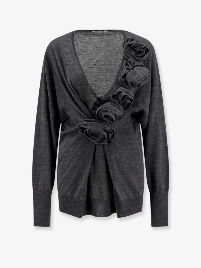 Alberta Ferretti Virgin Wool Sweater With Ruffles