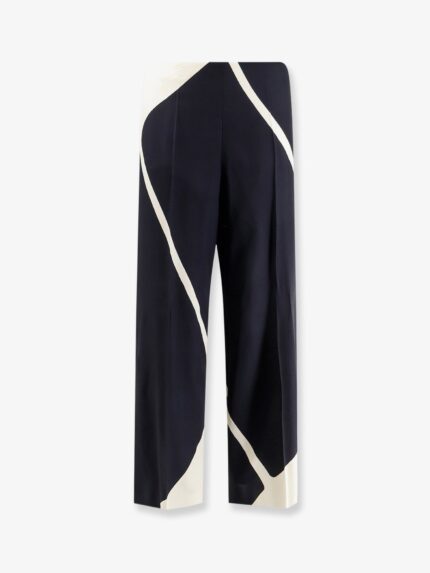 Alberta Ferretti Viscose Trousers With Bicolor Print