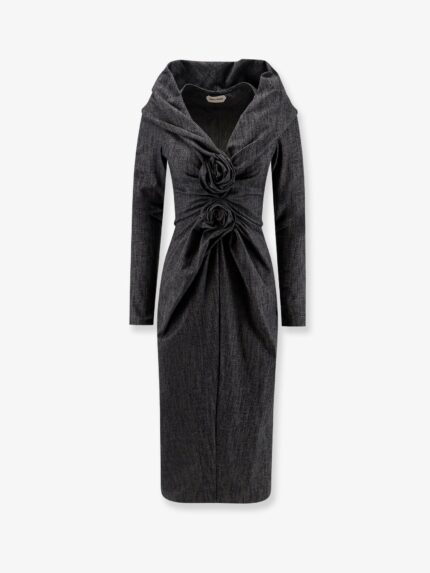 Alberta Ferretti Wool Blend Midi Dress