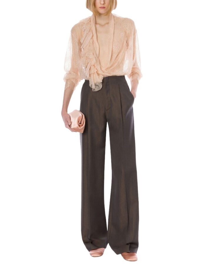 Alberta Ferretti WOOL BLEND TAILORED PANTS