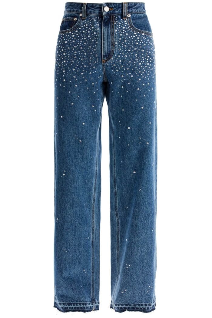 ALESSANDRA RICH Baggy Jeans With Applique