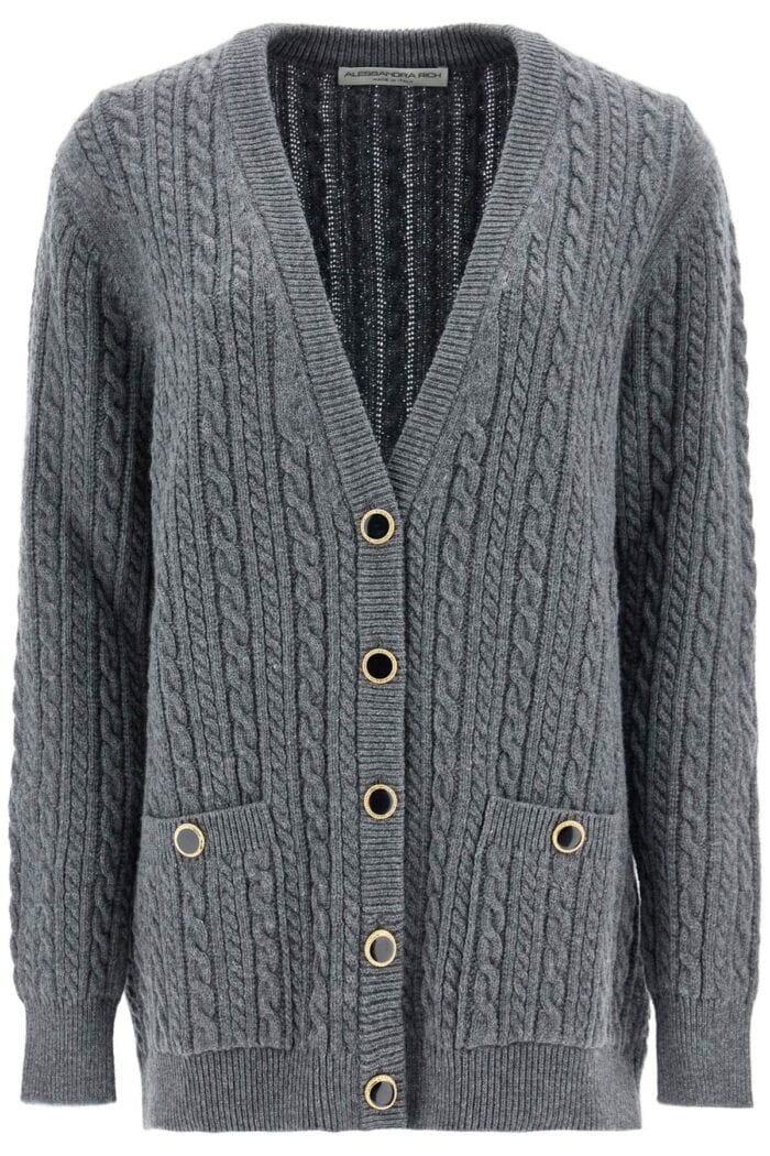 ALESSANDRA RICH Cardigan Oversize In Lana