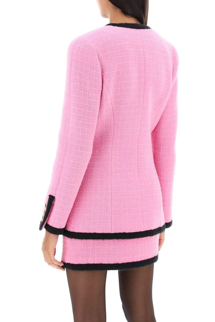 Alessandra Rich Double-breasted Boucle Tweed Jacket