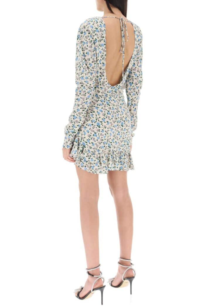 ALESSANDRA RICH Draped Mini Dress With Floral Pattern