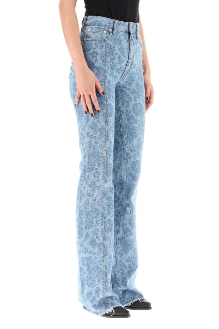 ALESSANDRA RICH Flower Print Flared Jeans