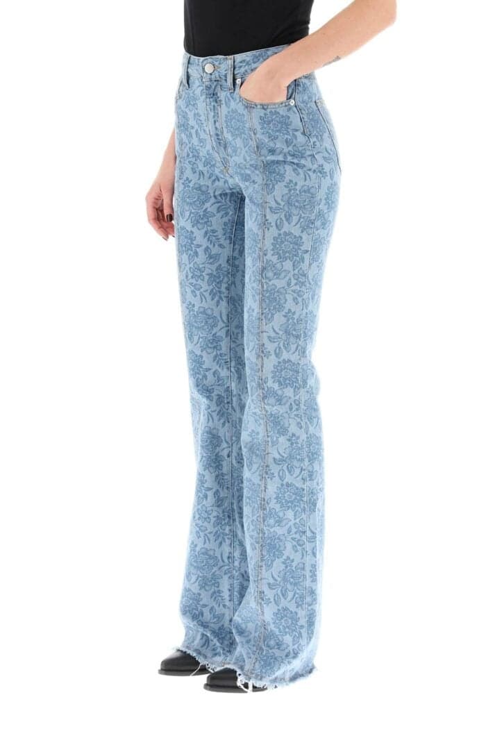 ALESSANDRA RICH Flower Print Flared Jeans