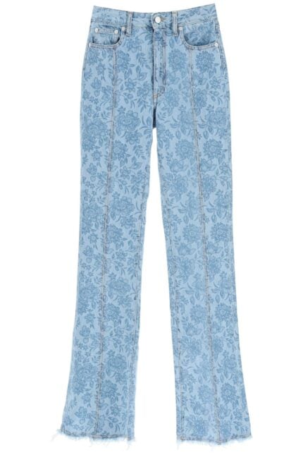 ALESSANDRA RICH Flower Print Flared Jeans