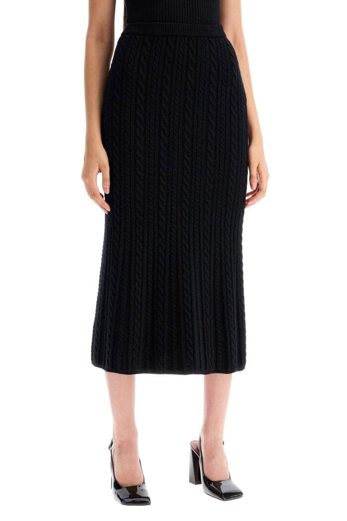 ALESSANDRA RICH "knitted Midi Skirt With Cable Knit